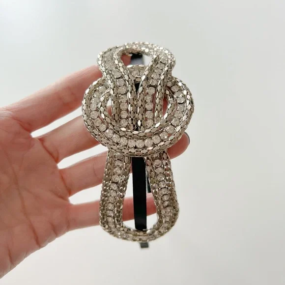 Mesh Metal and Rhinestone Twist Headband - Picture 3 of 7